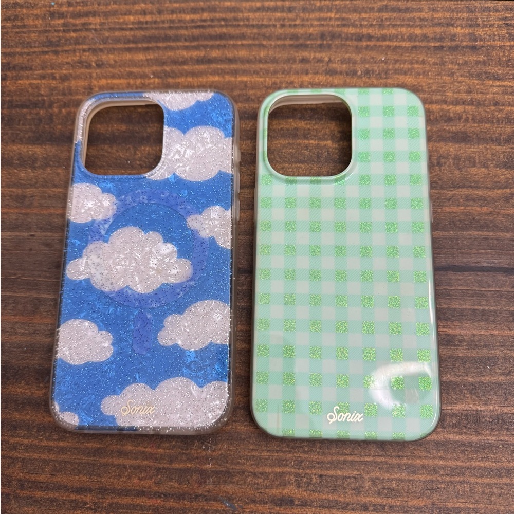 Sonix Cloud Blue and Checkered Green Phone Cases